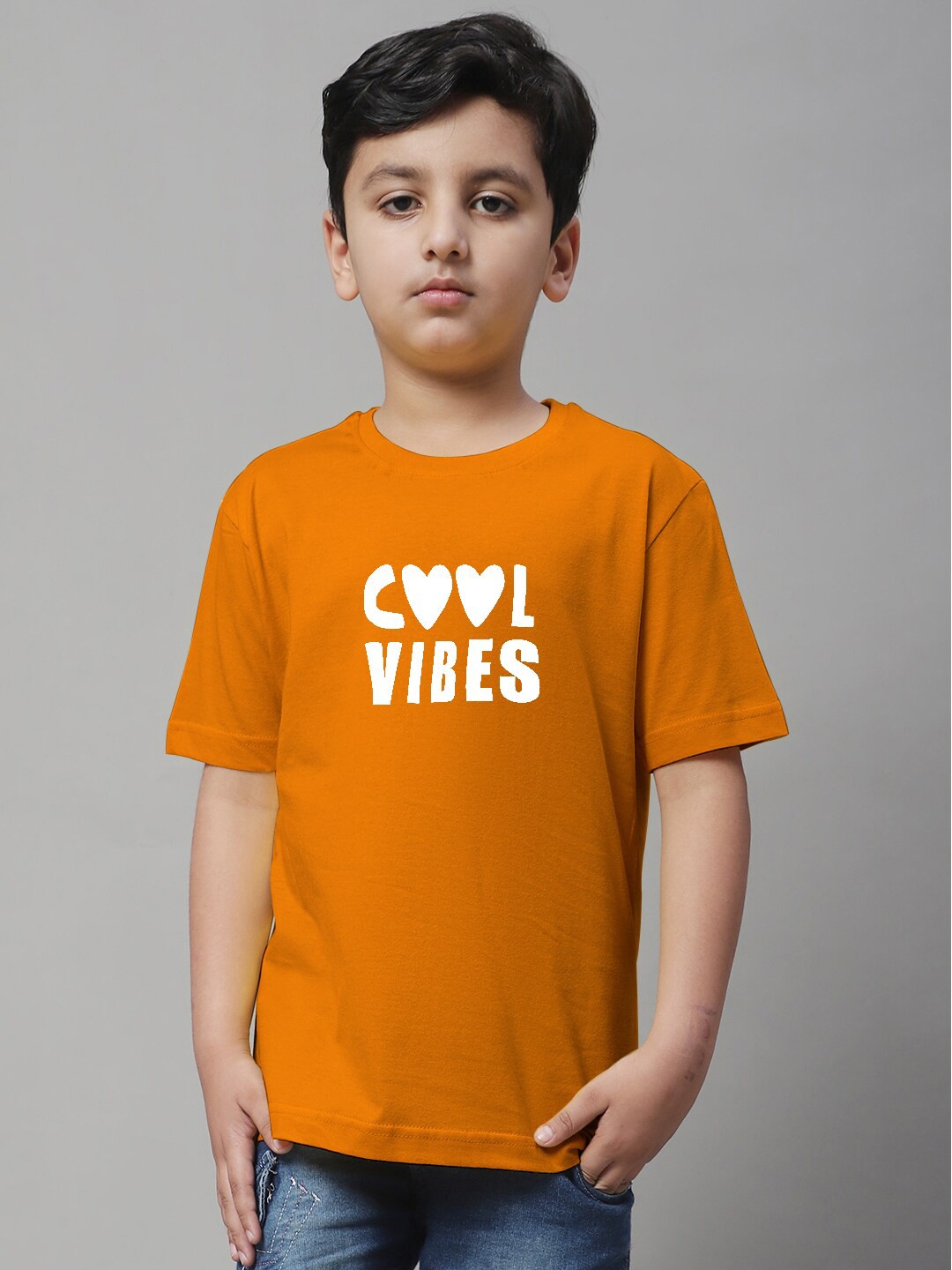

Friskers Boys Typography Printed Pure Cotton T-shirt, Orange