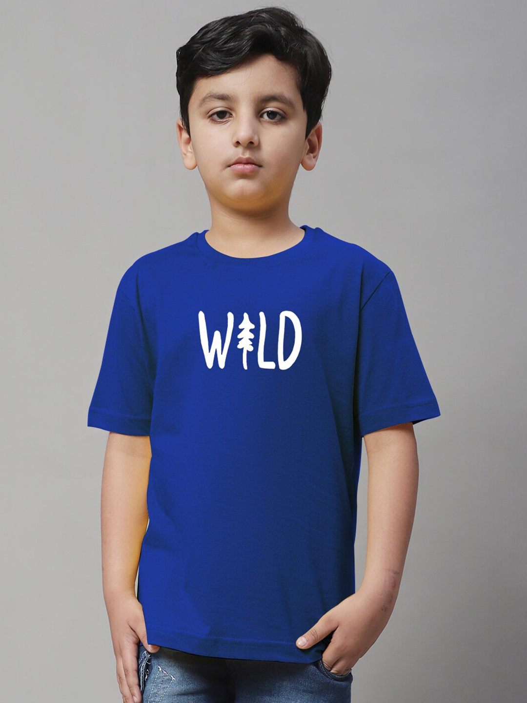 

Friskers Boys Typography Printed Pure Cotton T-shirt, Blue