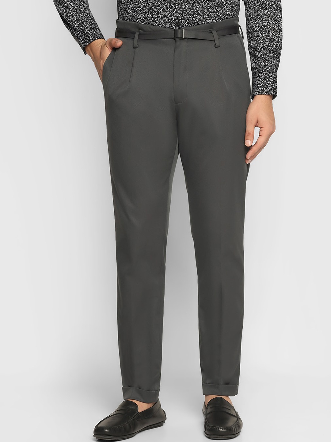 

Blackberrys Men Comfort Mid Rise Formal Trousers, Charcoal