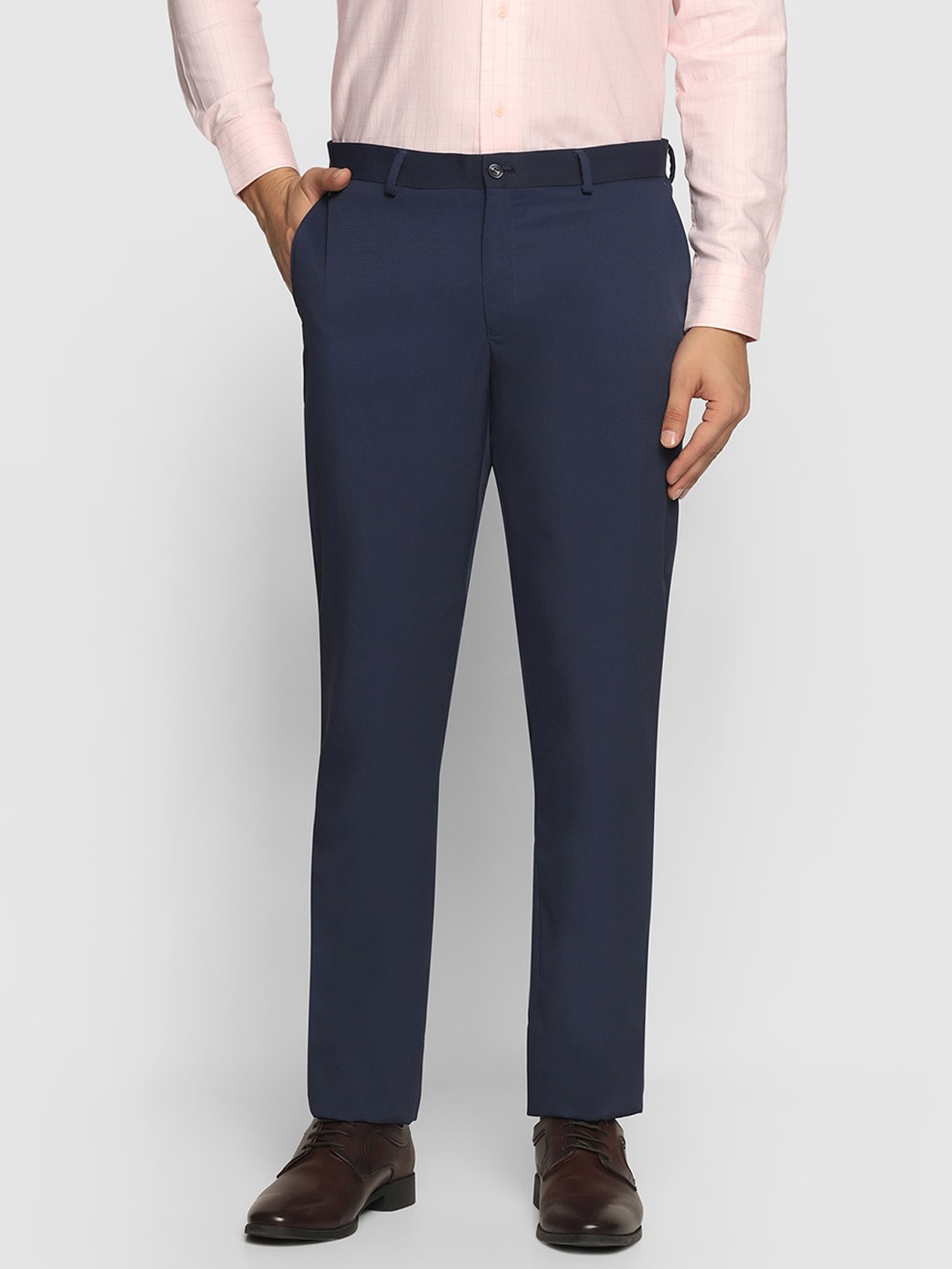 

Blackberrys Men Comfort Mid Rise Formal Trousers, Navy blue