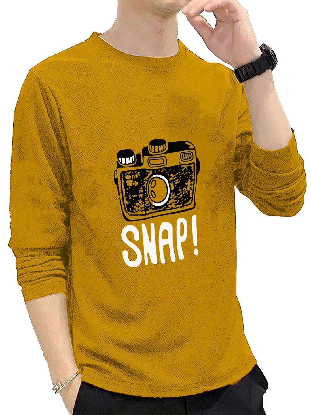 

Kushi Flyer Graphic Printed Cotton T-shirt, Mustard