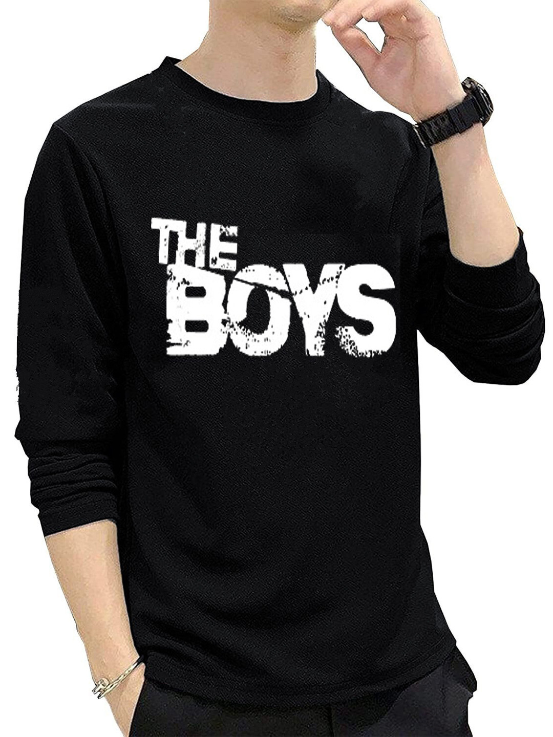 

Kushi Flyer Men Typography Printed Long Sleeves Cotton T-shirt, Black