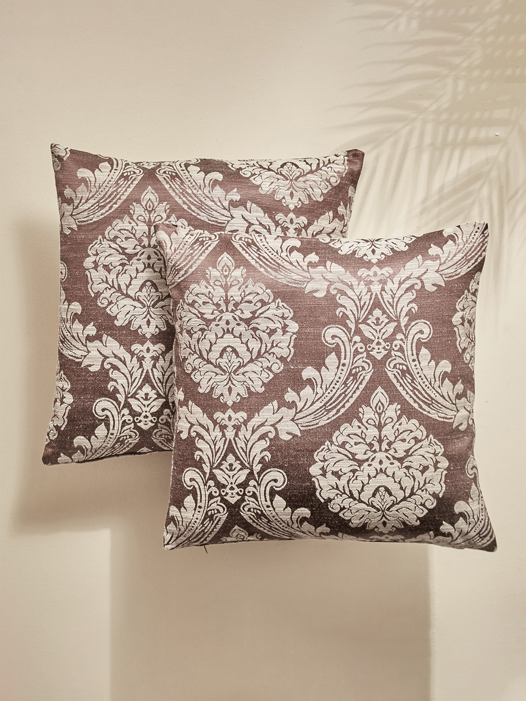 

Home Centre Brown & White 2 Pieces Ethnic Motifs Square Cushion Covers