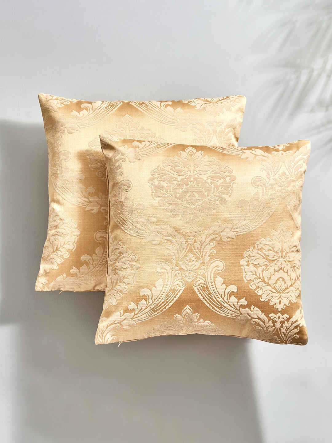 

Home Centre Gold-Toned 2 Pieces Ethnic Motifs Square Cushion Covers