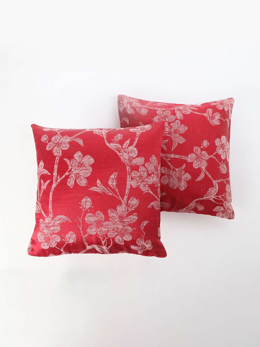 

Home Centre Fiesta Red & White 2 Pieces Floral Square Cushion Covers
