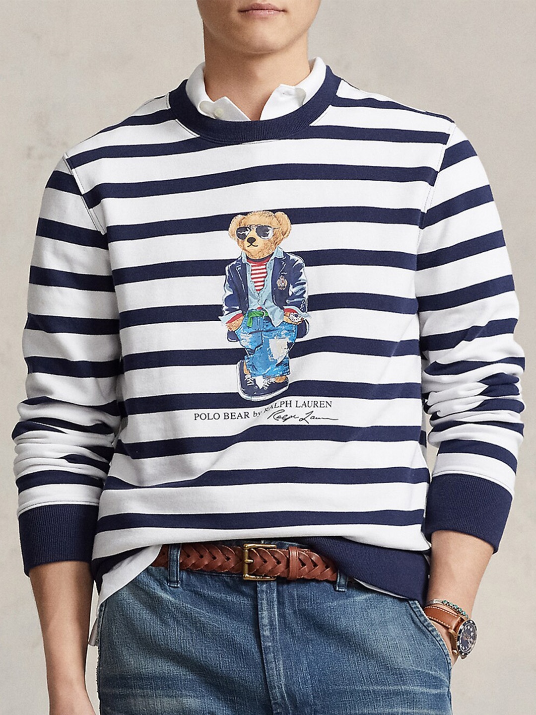 

Polo Ralph Lauren Striped Pullover Sweatshirt, White