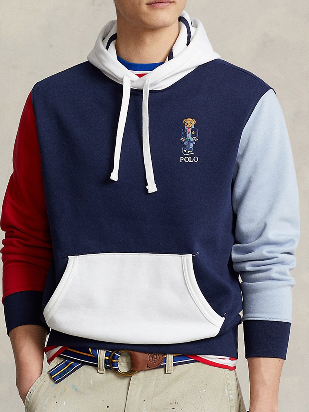 

Polo Ralph Lauren Colourblocked Cotton Pullover Sweatshirts, Navy blue