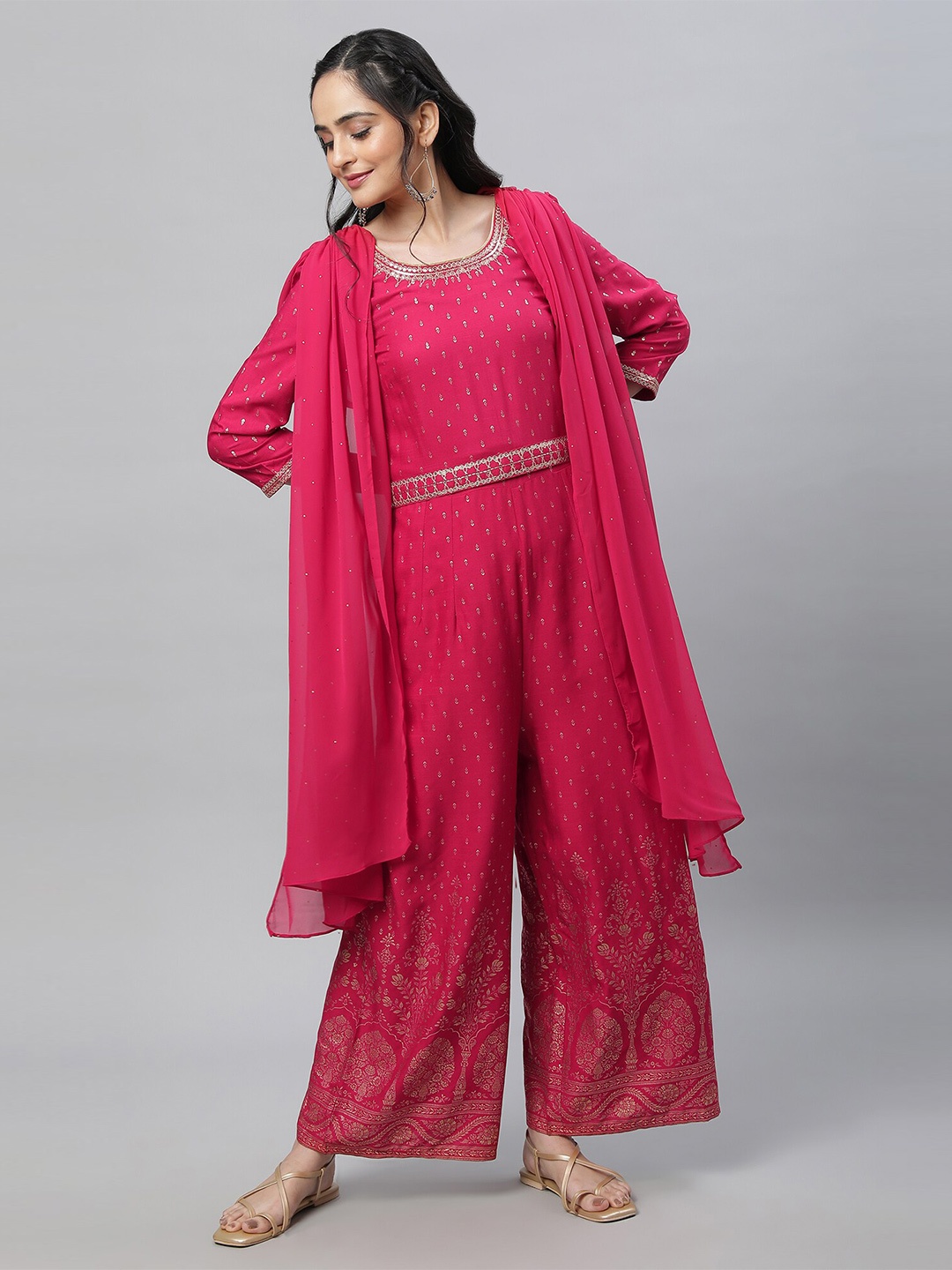 

AURELIA Printed Basic Jumpsuit, Pink