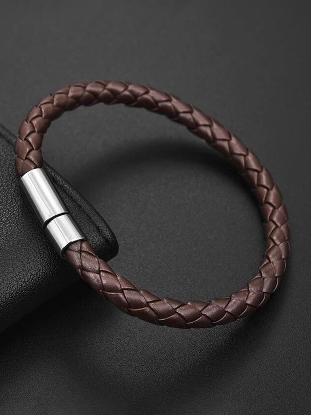 

MYKI Men Stainless Steel Wraparound Bracelet, Silver