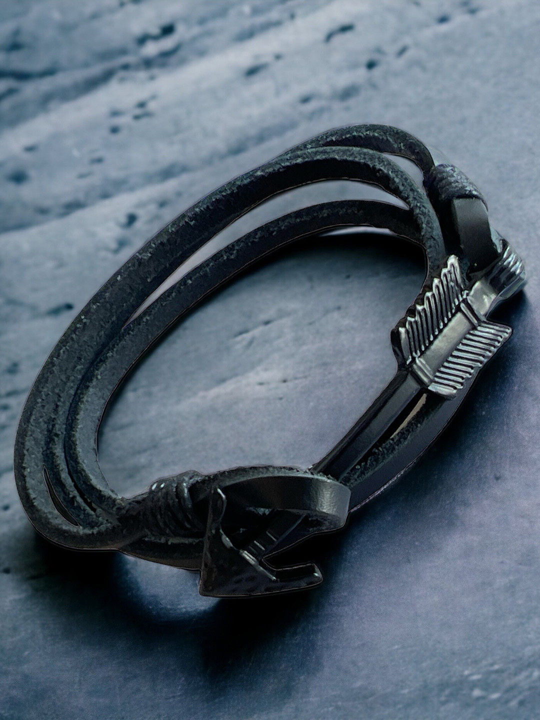 

MYKI Men Stainless Steel Wraparound Bracelet, Silver
