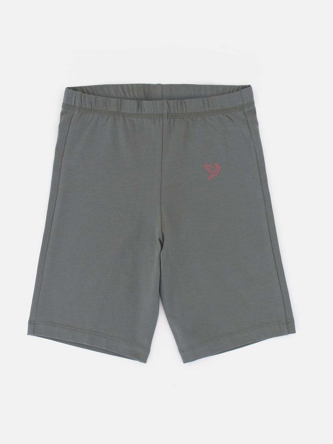 

TWIN BIRDS Girls Skinny Fit Pure Cotton Sports Shorts, Grey