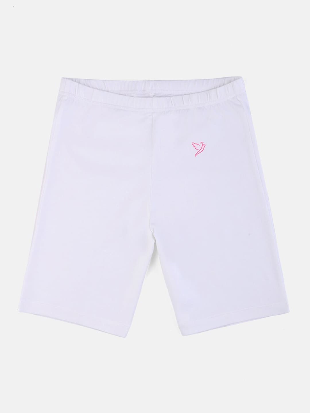 

TWIN BIRDS Girls Skinny Fit Cotton Shorts, White