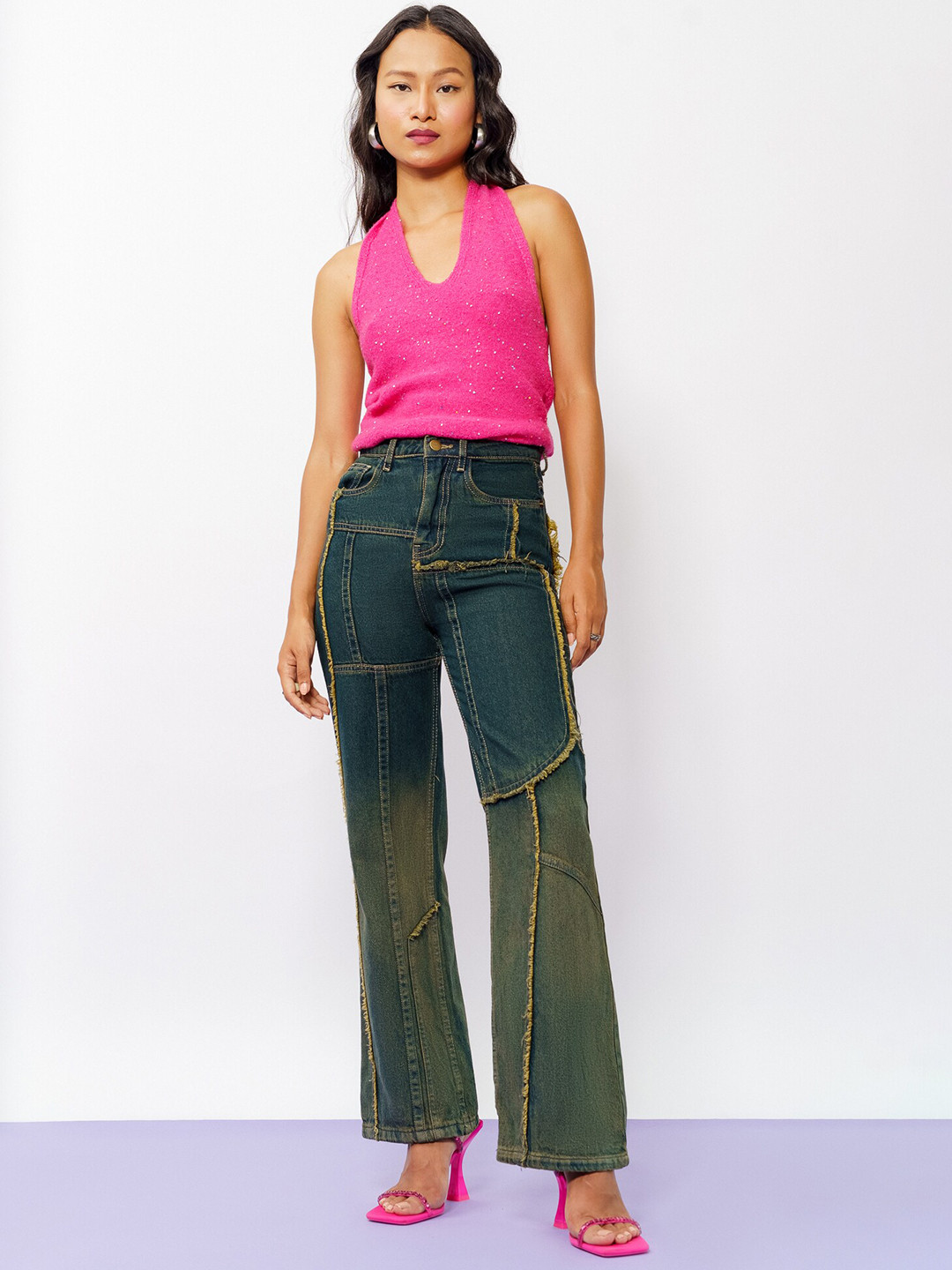 

FREAKINS Women Blue Bootcut High-Rise Clean Look Light Fade Jeans