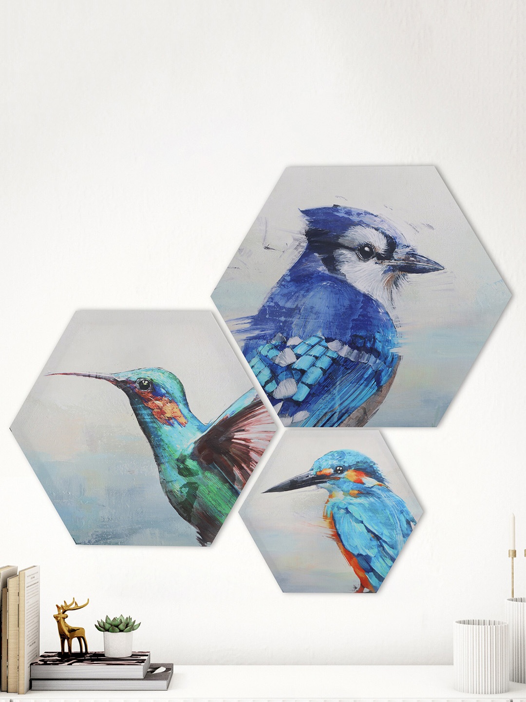 

Home Centre Off-White & Blue 3 Pieces Bird Picture Frames