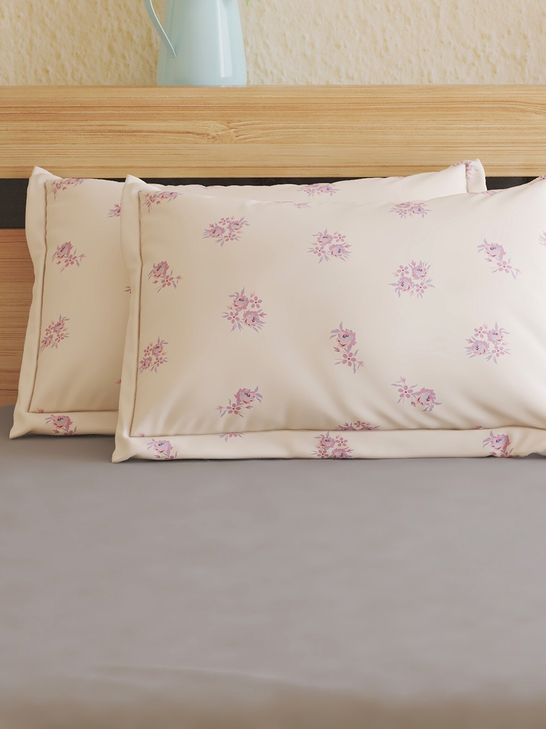 

Home Centre Grandeur Peach 2 Pieces Floral Printed Cotton Pillow Covers