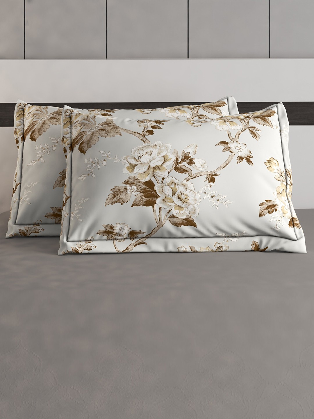 

Home Centre Grandeur Grey 2 Pieces Printed Cotton Pillow Covers