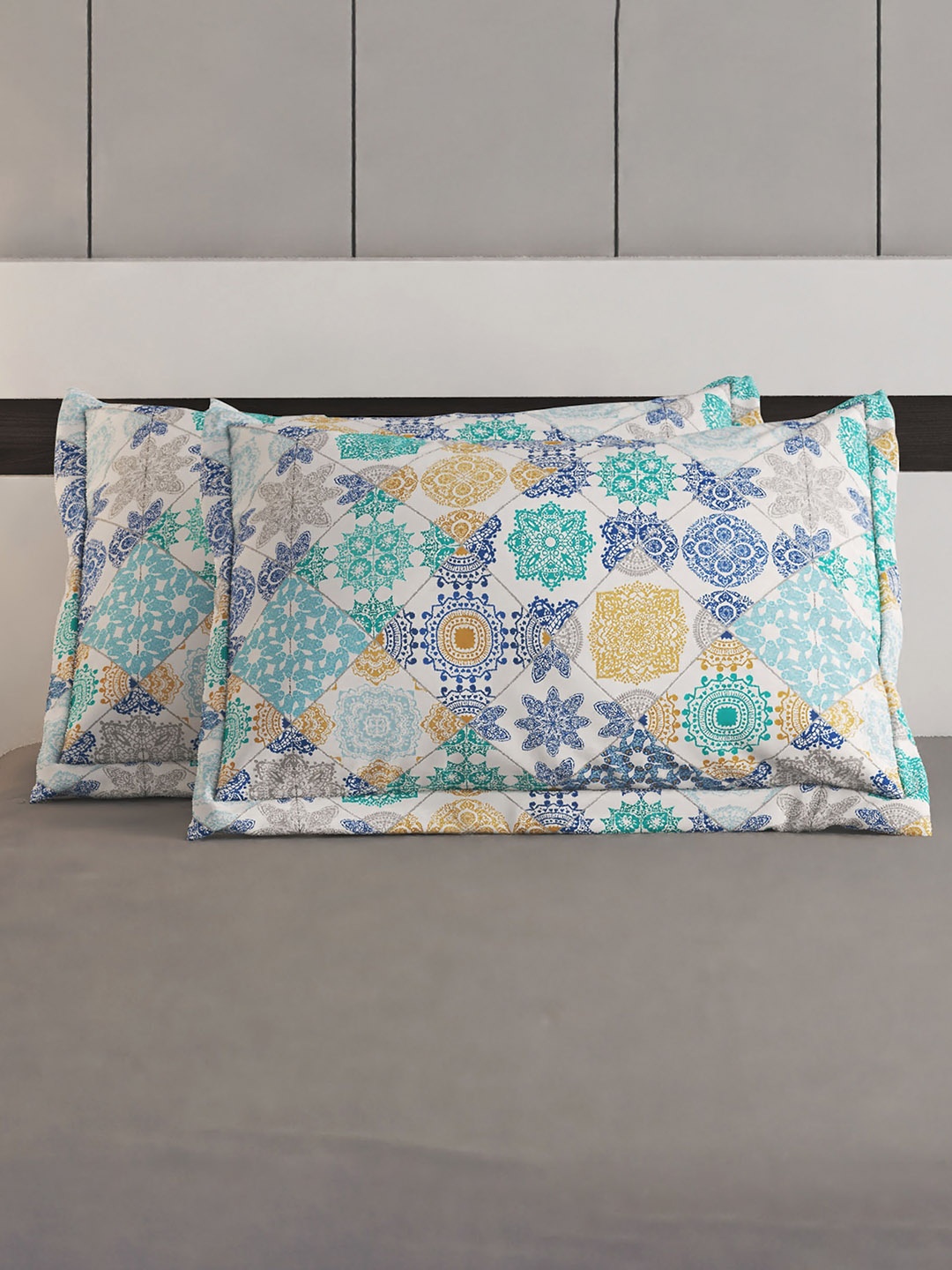 

Home Centre Medley Santorini Blue 2 Pieces Printed Cotton Pillow Covers