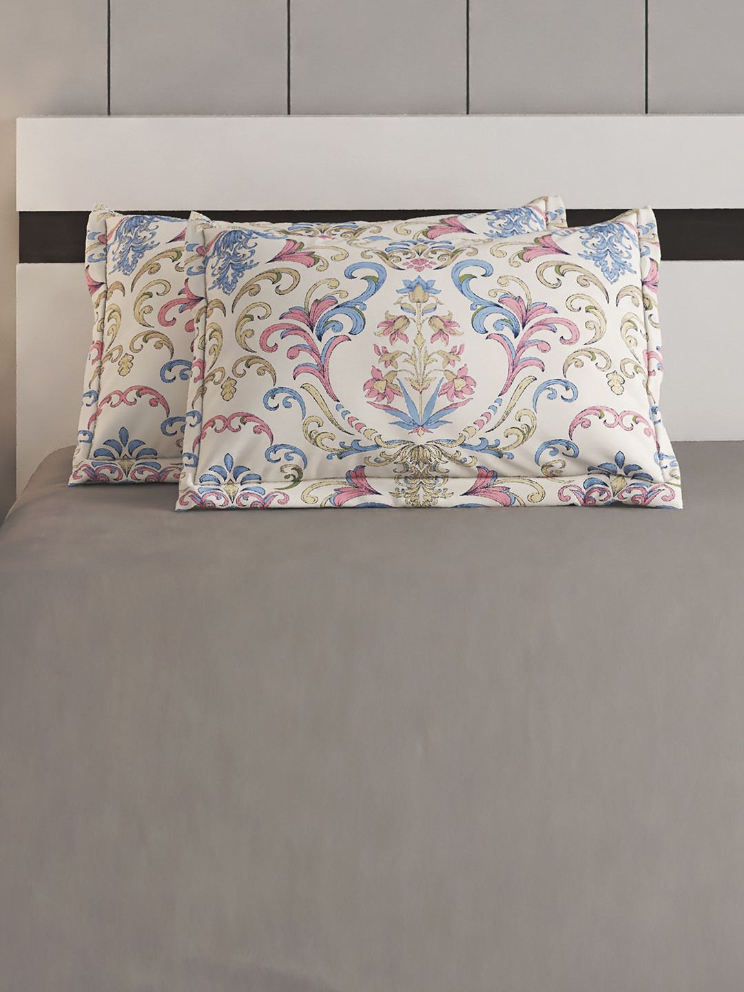

Home Centre Grandeur Blue 2-Pcs Floral Printed Cotton Pillow Covers