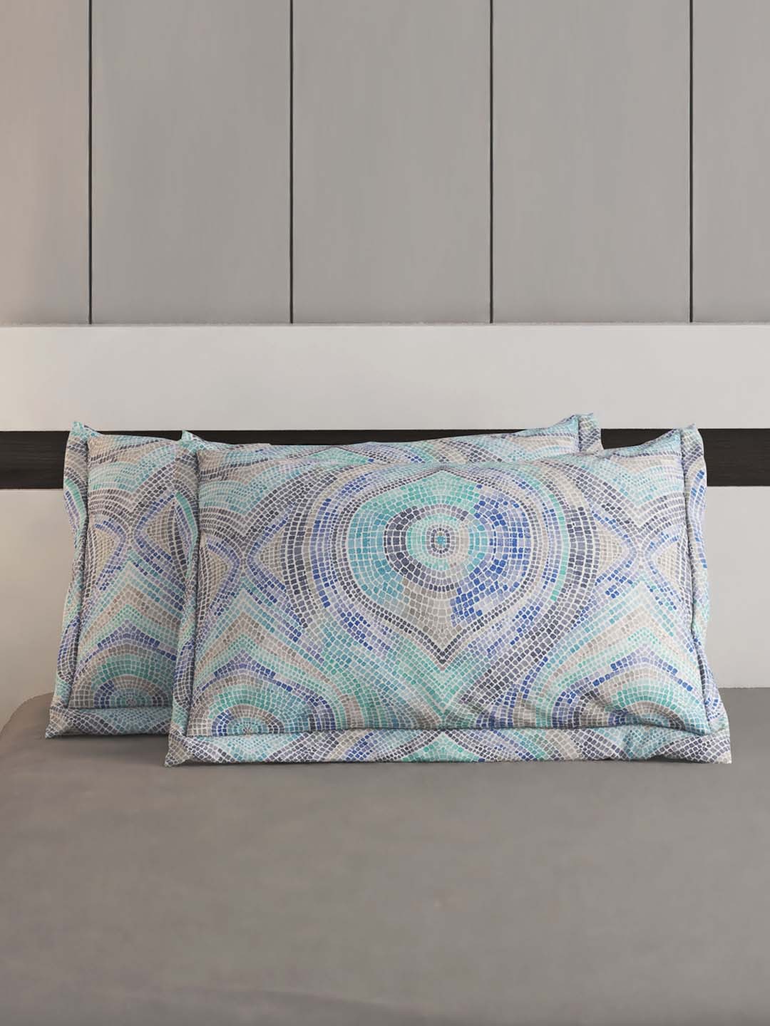 

Home Centre Medley Santorini 2-Pcs Blue Printed Cotton Pillow Covers