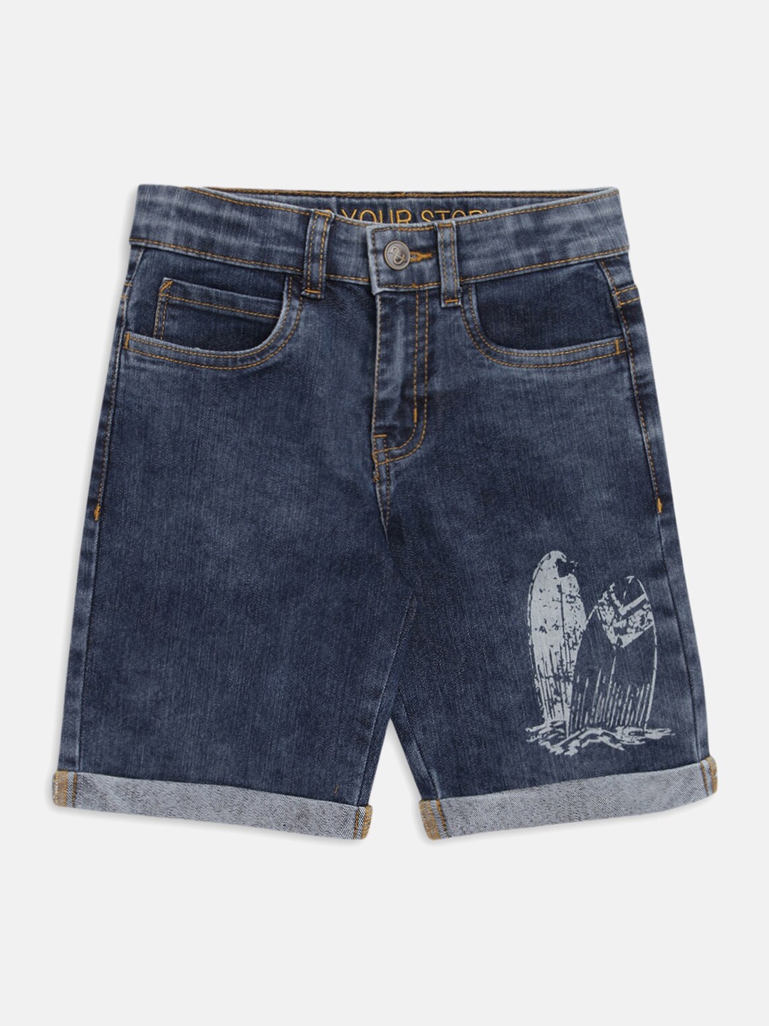 

TALES & STORIES Boys Cotton Denim Shorts, Blue