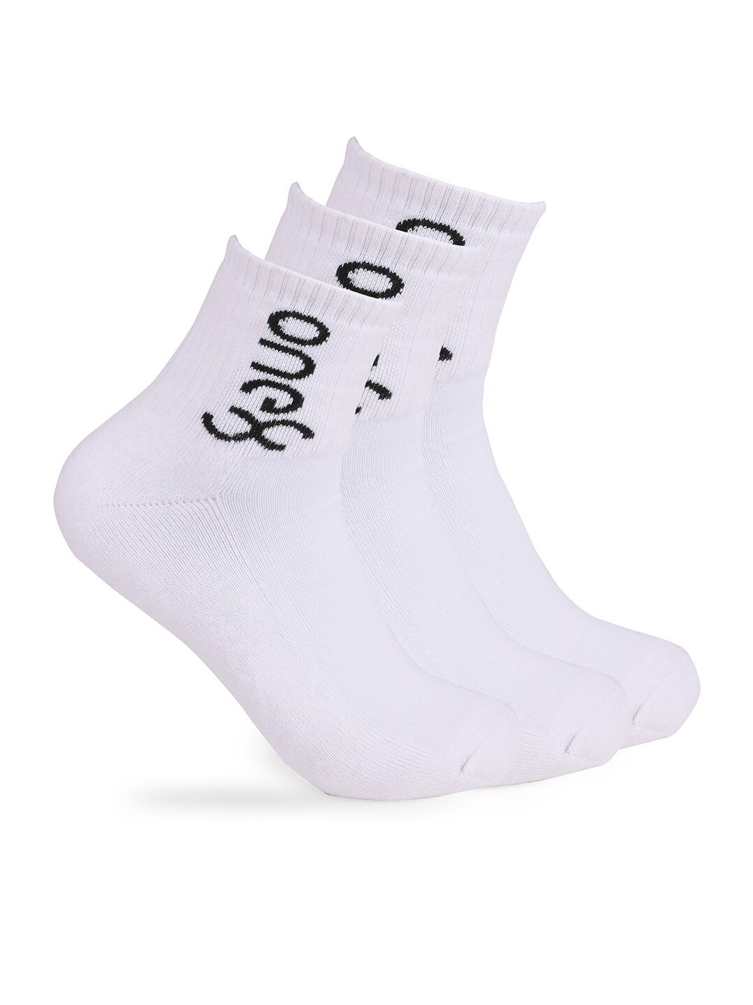 

One8 Men Pack Of 3 Above Ankle-Length Semi-Cushioned Cotton Socks, White