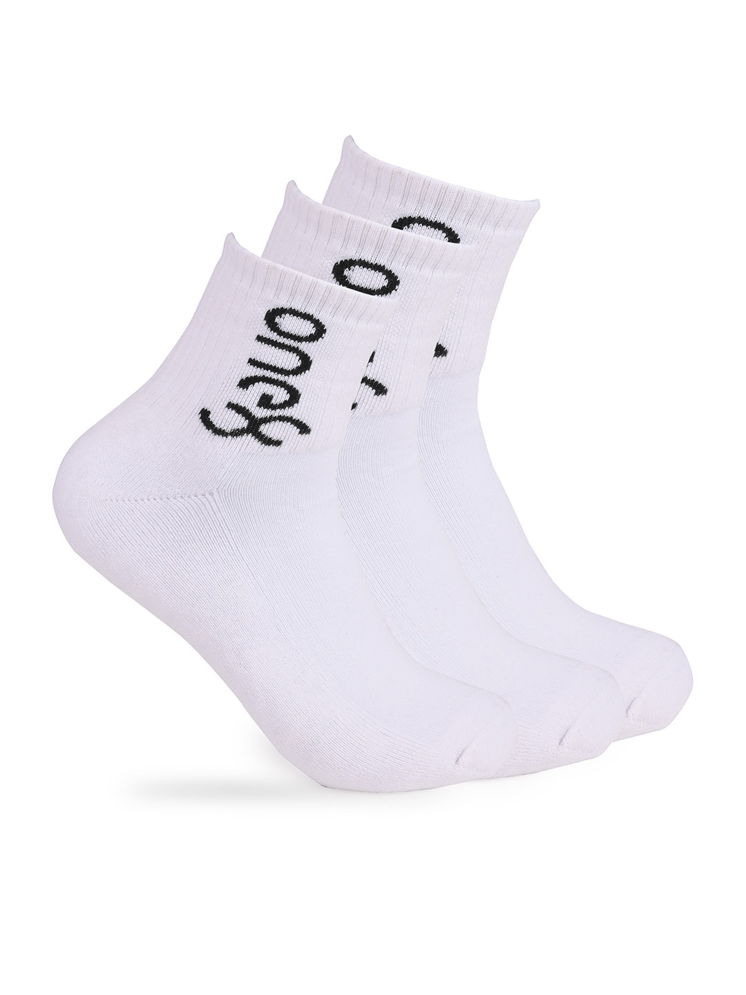 

One8 Men Pack Of 3 Above Ankle-Length Semi-Cushioned Cotton Socks, White