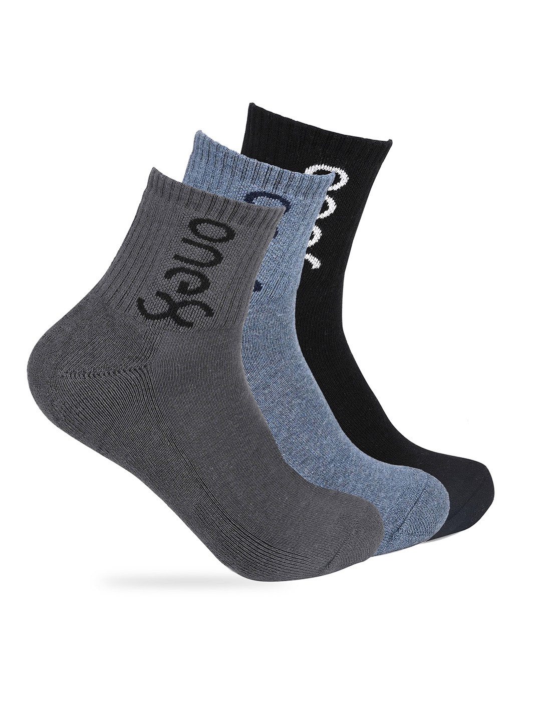 

One8 Pack Of 3 Above Ankle-Length Cotton Socks, Grey