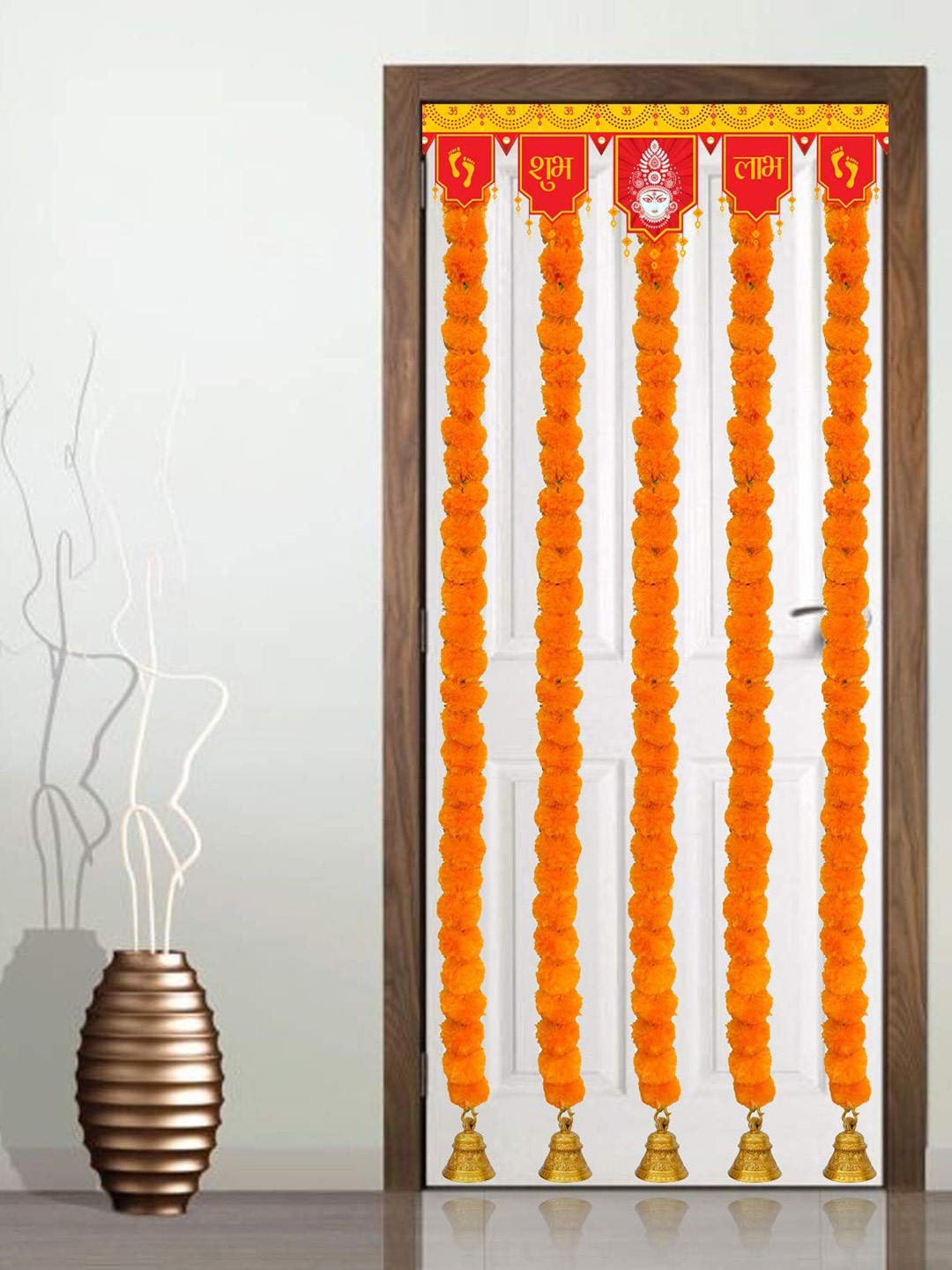 

BS AMOR Orange 10-Pieces Hanging Marigold Garland Artificial Flowers