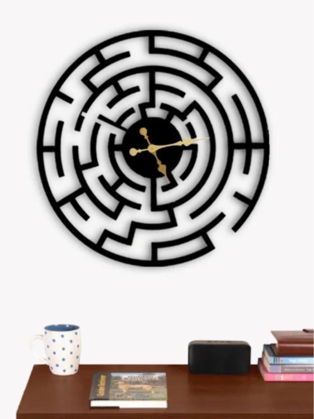 

The Art House Black Textured Abstract Shaped Contemporary Wall Clock
