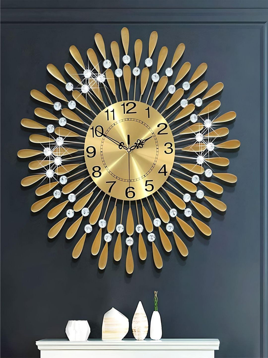 

The Art House Round Shaped Wall Clock, Gold