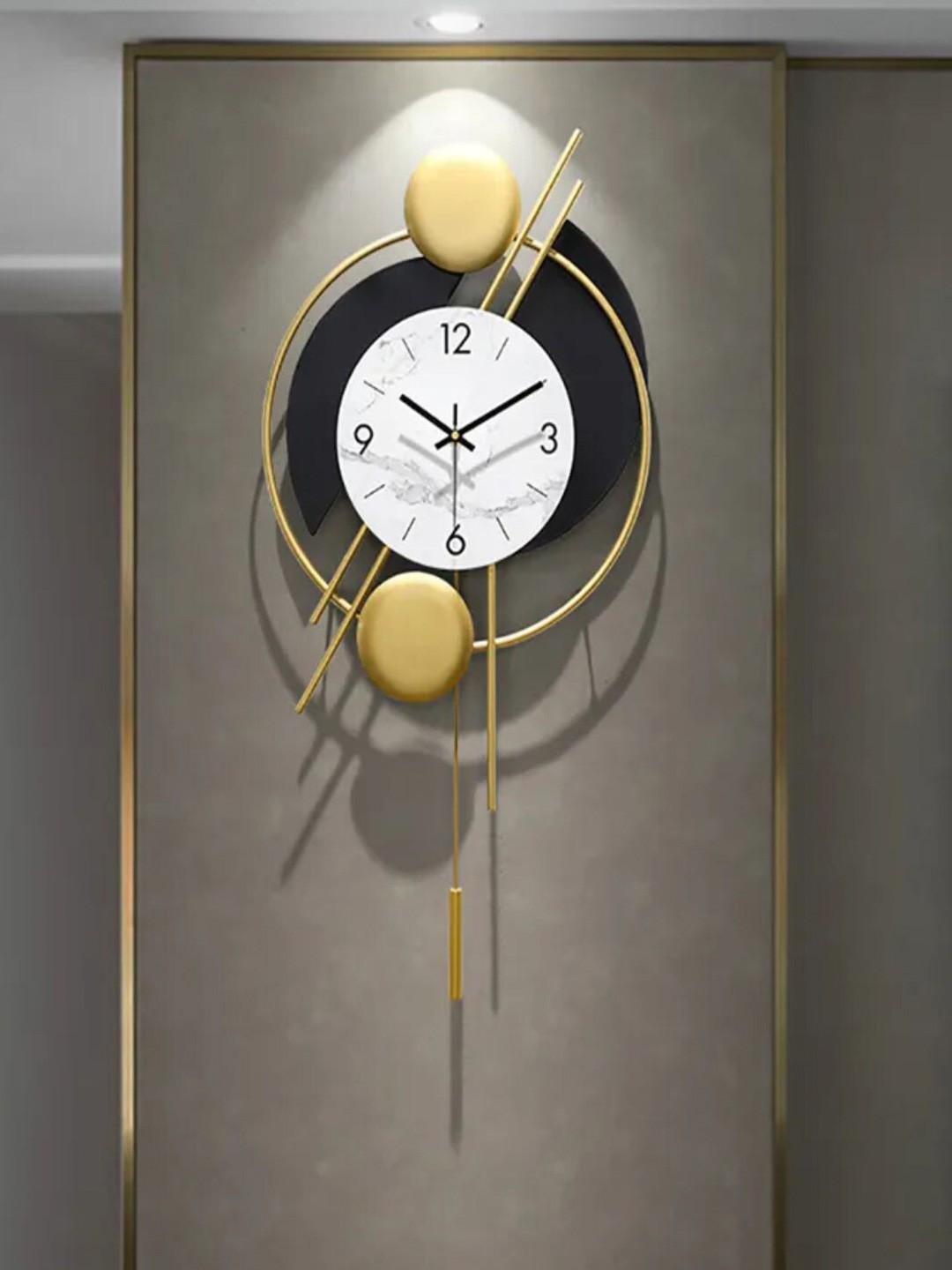 

The Art House White & Black Colourblocked Abstract Shaped Contemporary Wall Clock