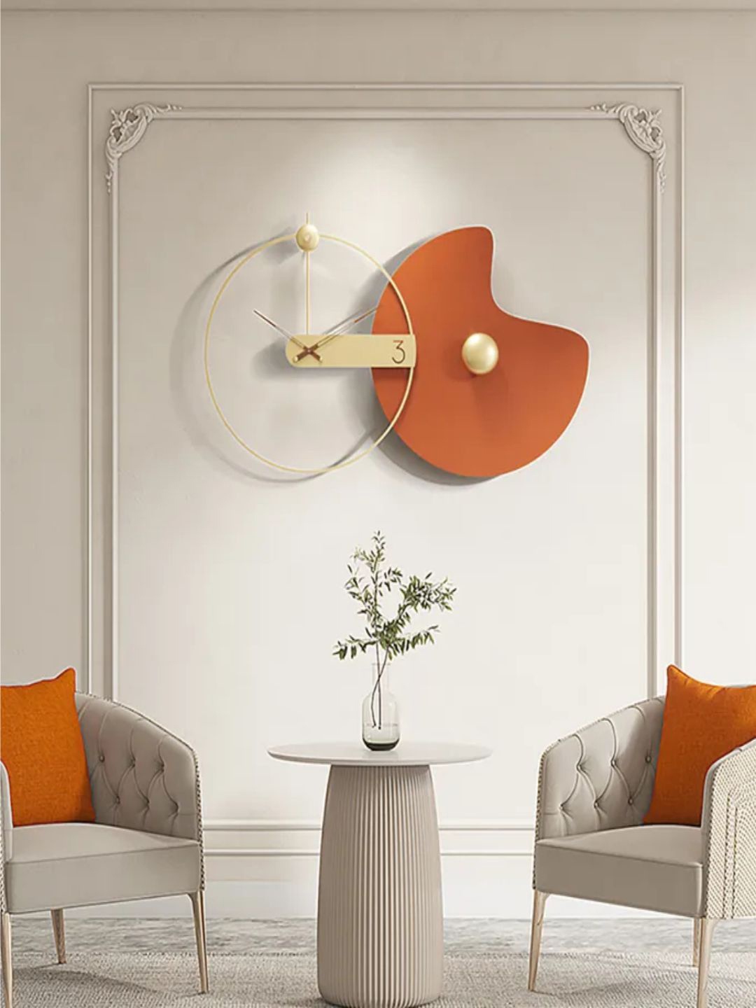 

The Art House Brown & Golden Abstract Shaped Wall Clock