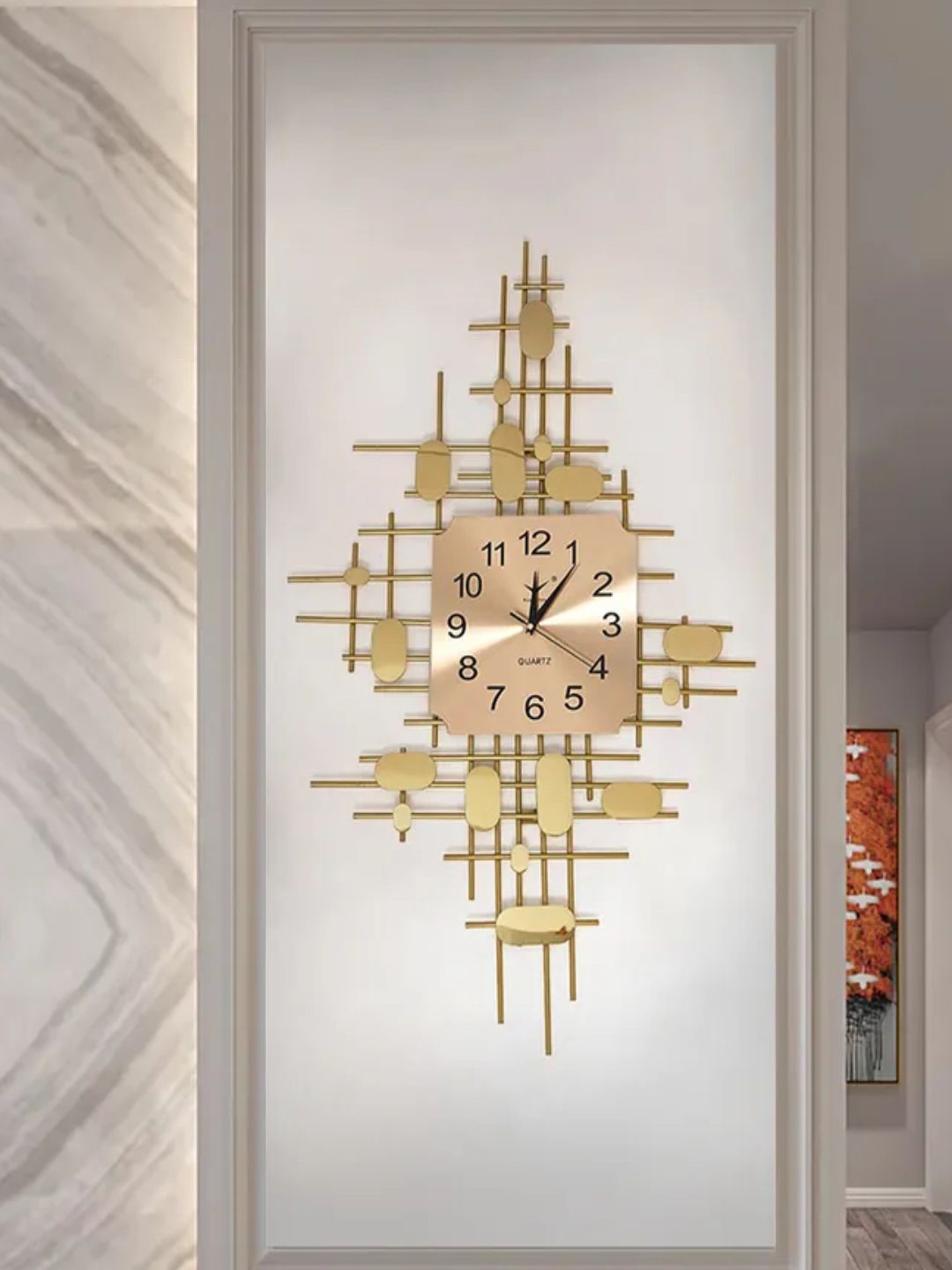 

The Art House Golden Abstract Shaped Contemporary Wall Clock, Gold