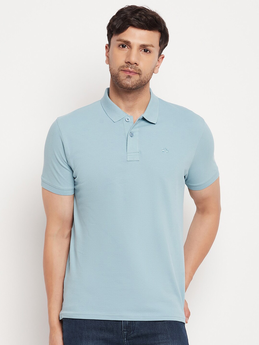 

98 Degree North Polo Collar Pure Cotton T-shirt, Sea green