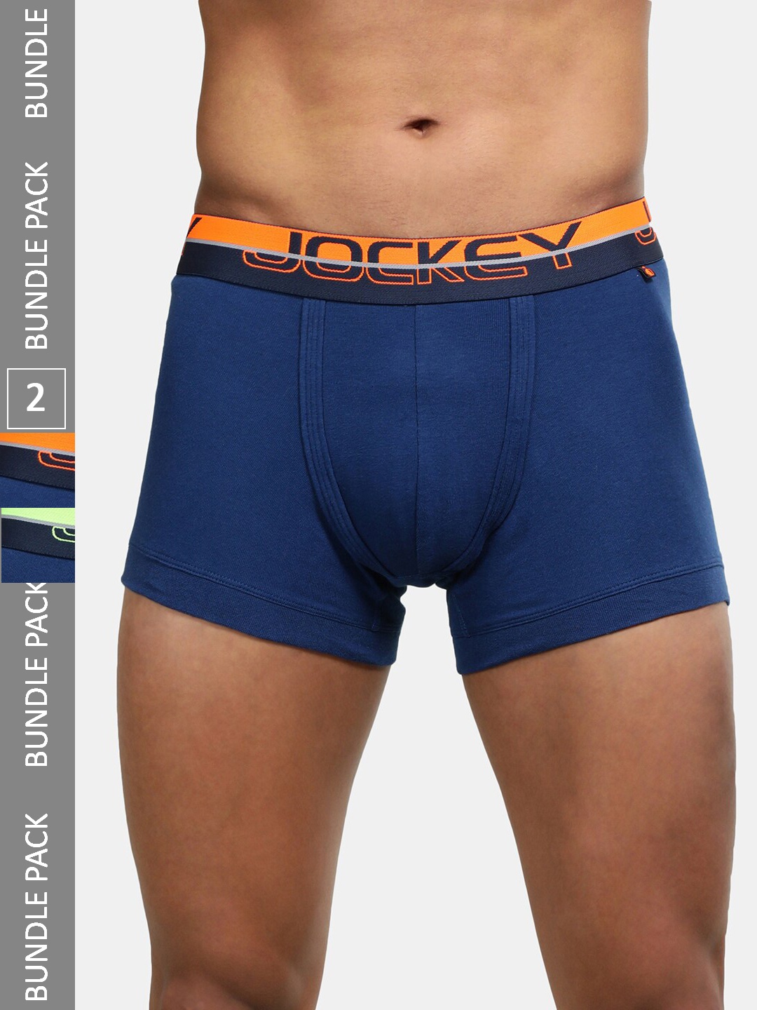 

Pack Of 2 Super Combed Cotton Rib Solid Trunk with Ultrasoft Waistband-FP03, Blue