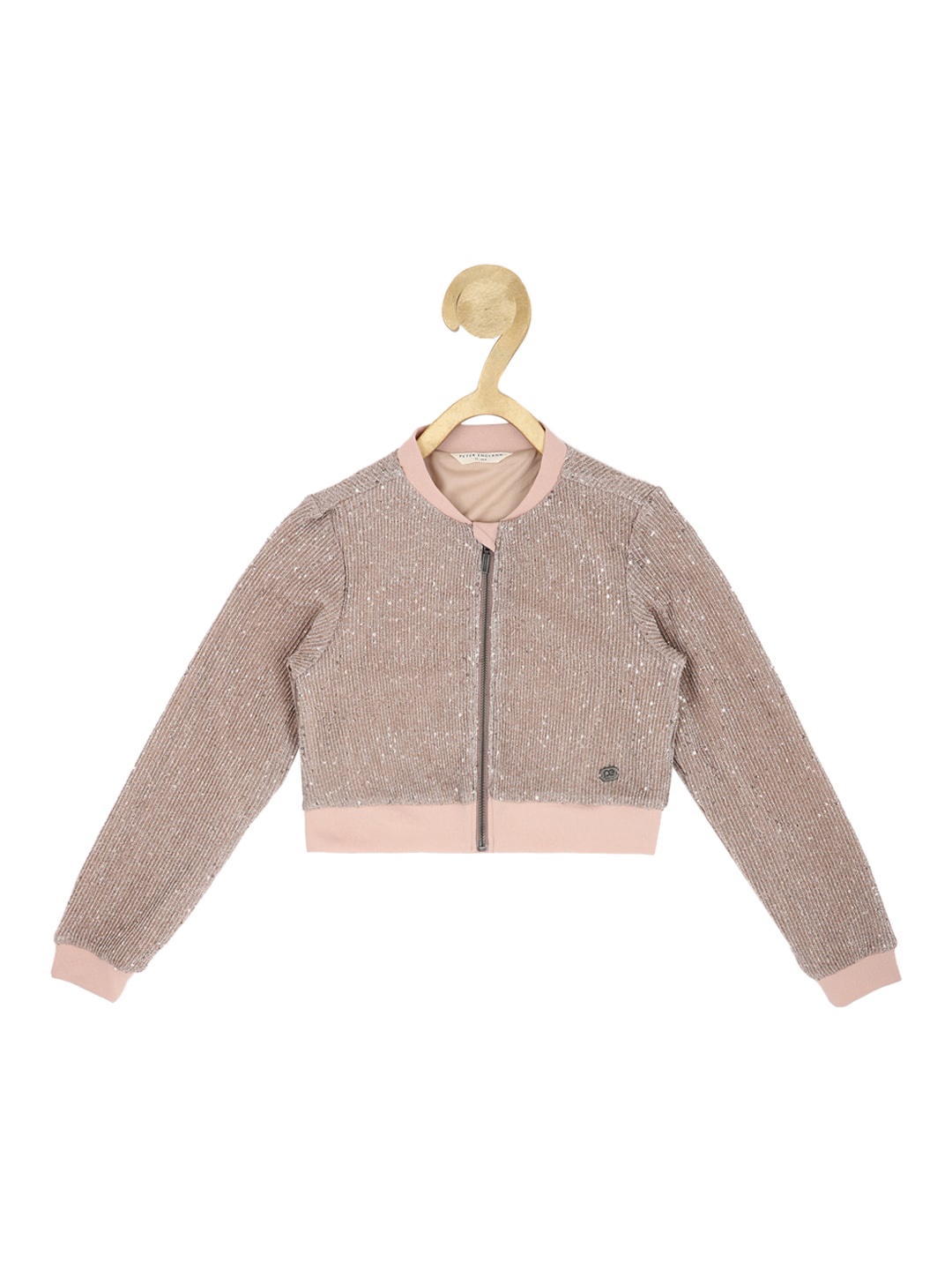 

Peter England Girls Sequinned Bomber Jacket, Pink