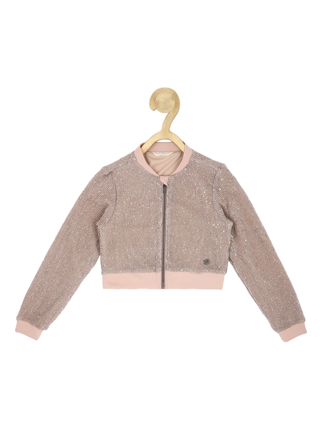 

Peter England Girls Sequined Bomber Jacket, Pink