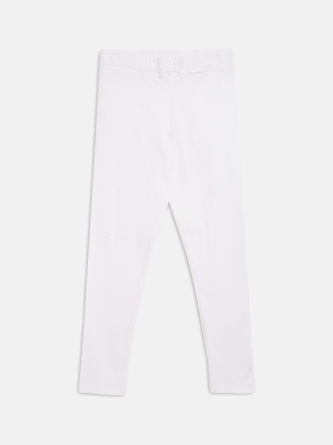 

TALES & STORIES Girls Ankle-Length Slim-Fit Cotton Leggings, White