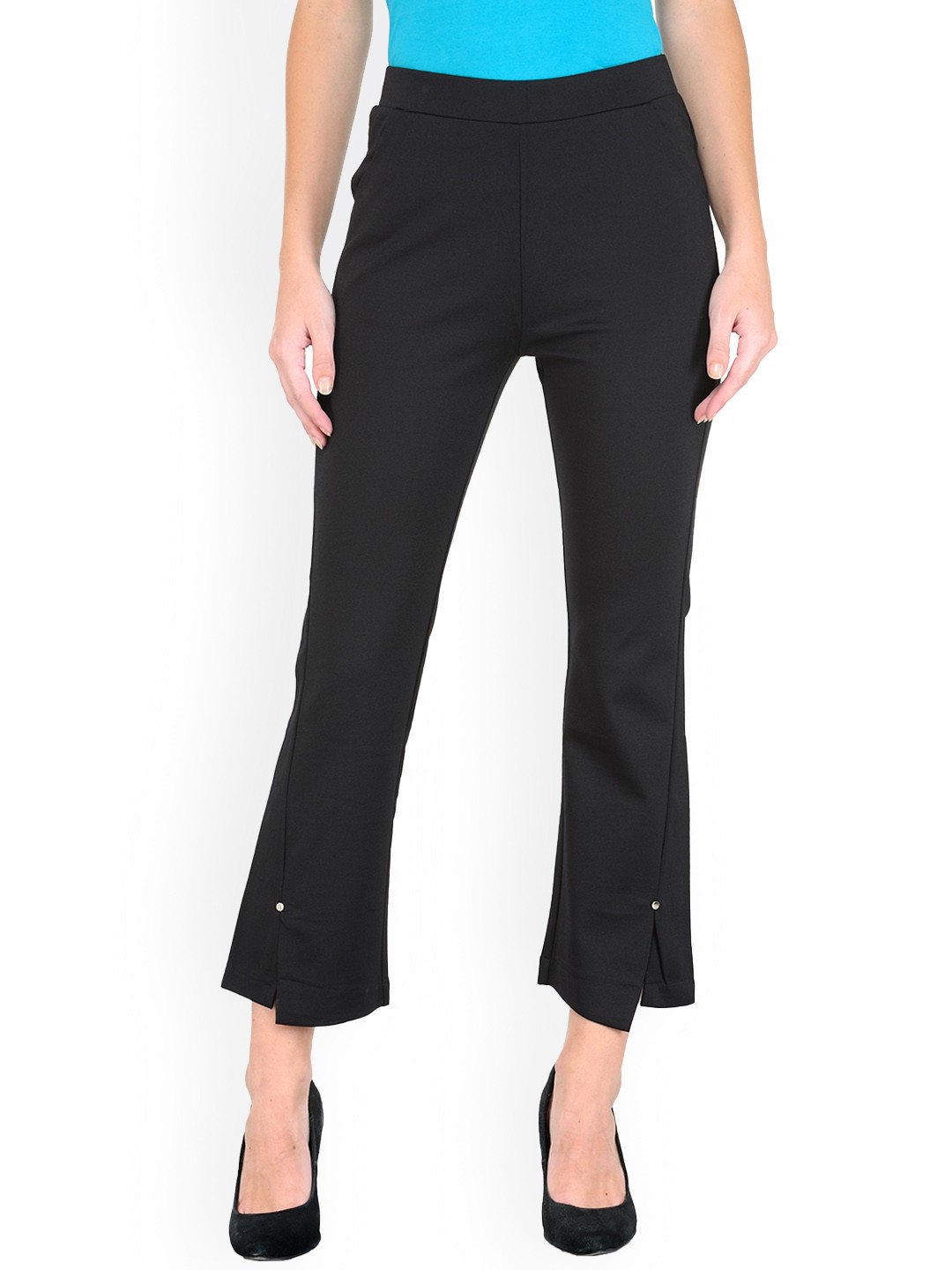 

Gipsy Women Mid-Rise Bootcut Trousers, Black