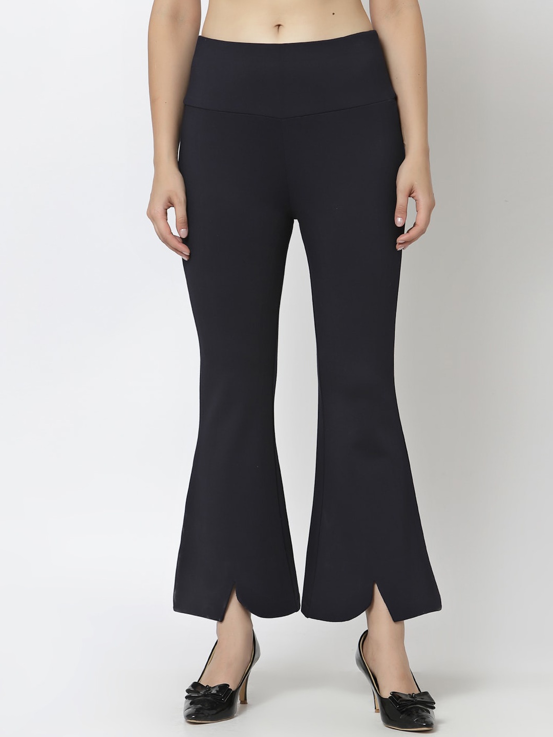 

Gipsy Women Mid-Rise Flared Bootcut Trousers, Black