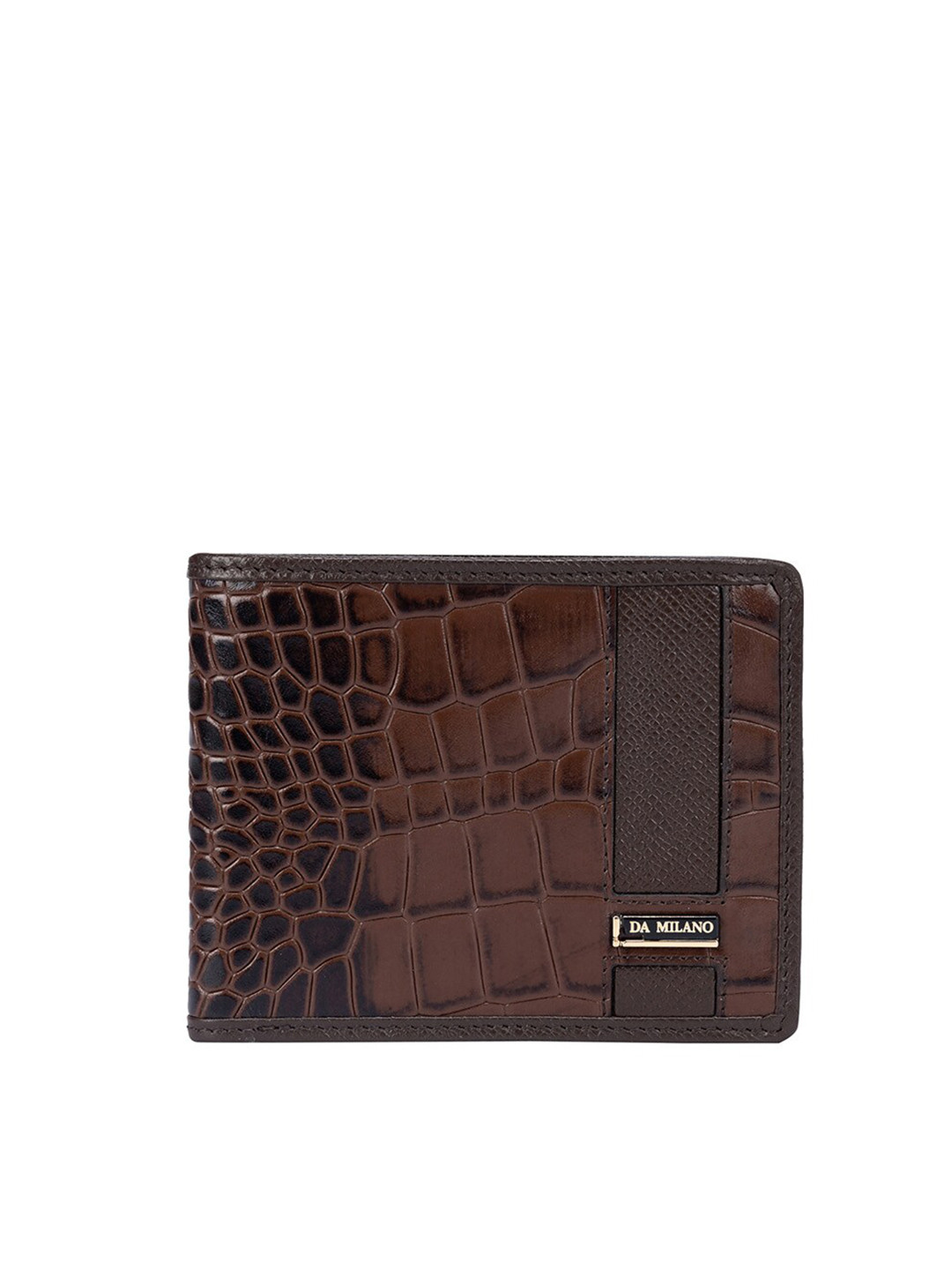 

Da Milano Textured Leather Two Fold Wallet, Brown