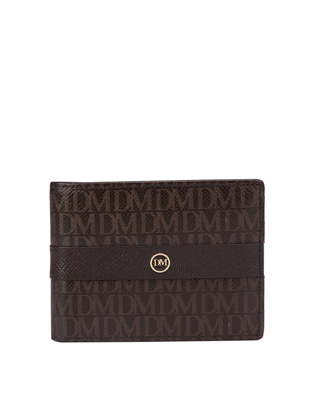 

Da Milano Men Printed Leather Two Fold Wallet, Brown
