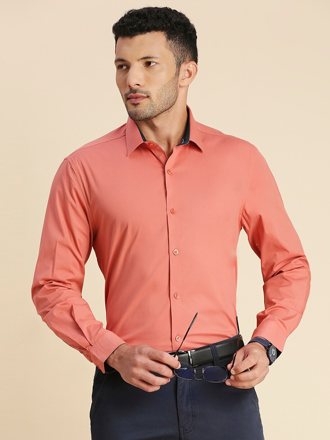 

INVICTUS Original Slim Fit Pure Cotton Formal Shirt, Pink