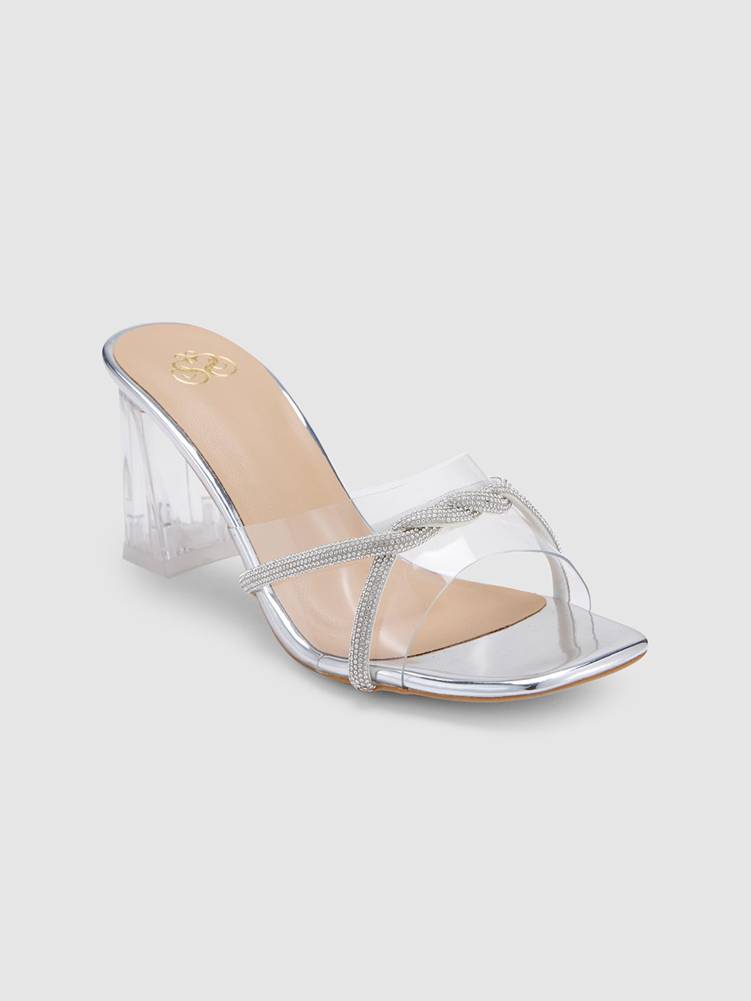 

Sole To Soul Textured Party Block Heels, Silver