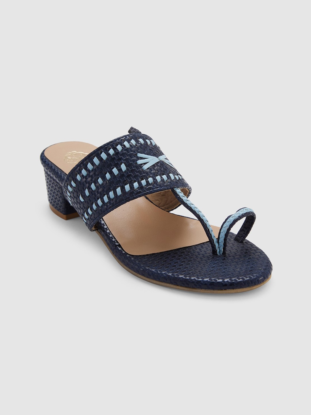 

Sole To Soul Woven Design Block Heels, Blue