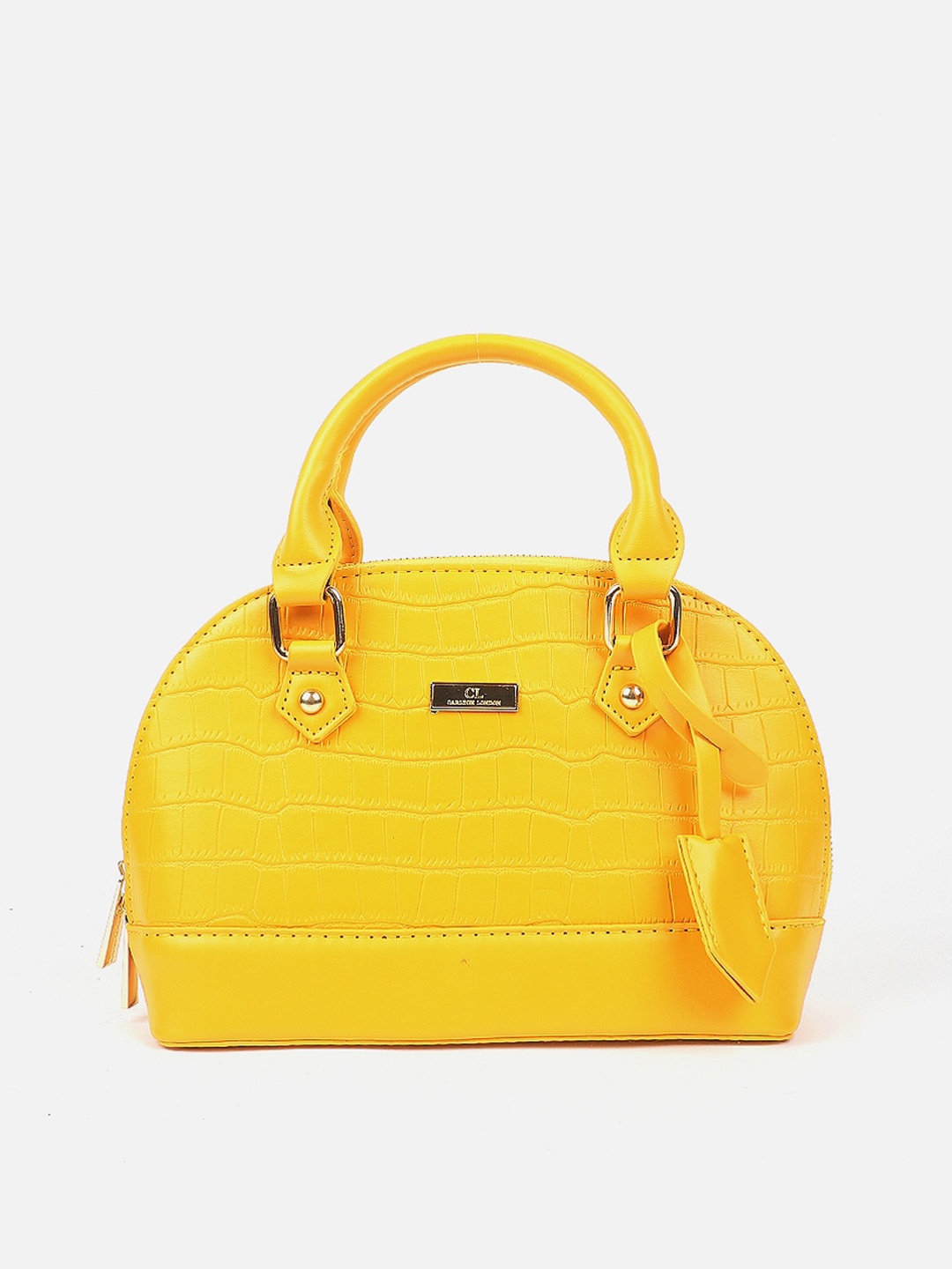 

Carlton London Textured Structured Handheld Bag, Yellow