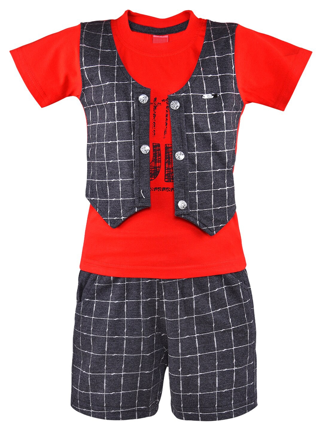 

Wish Karo Boys Printed T-Shirt With Shorts, Red