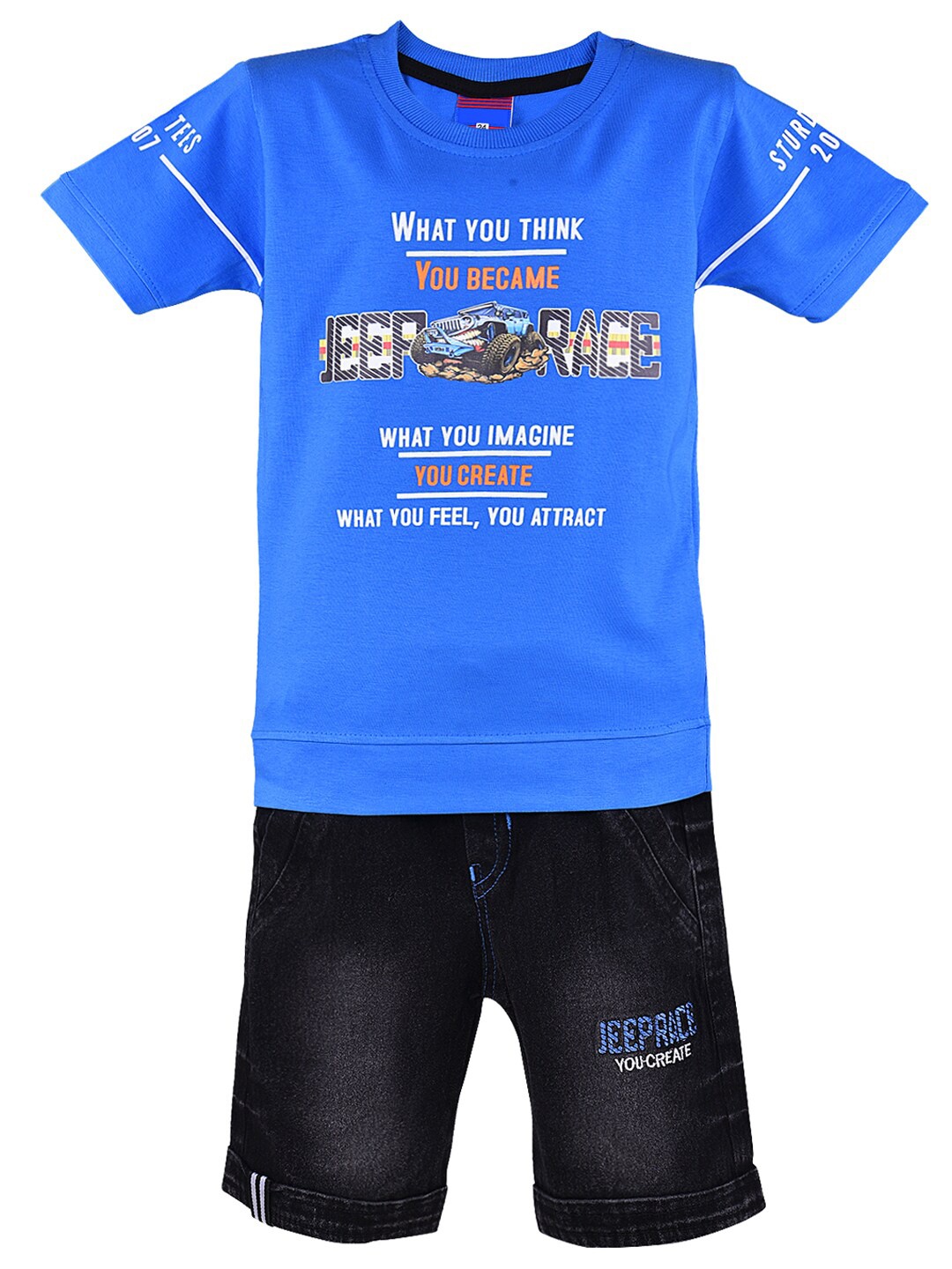 

Wish Karo Boys Printed T-shirt with Shorts, Blue