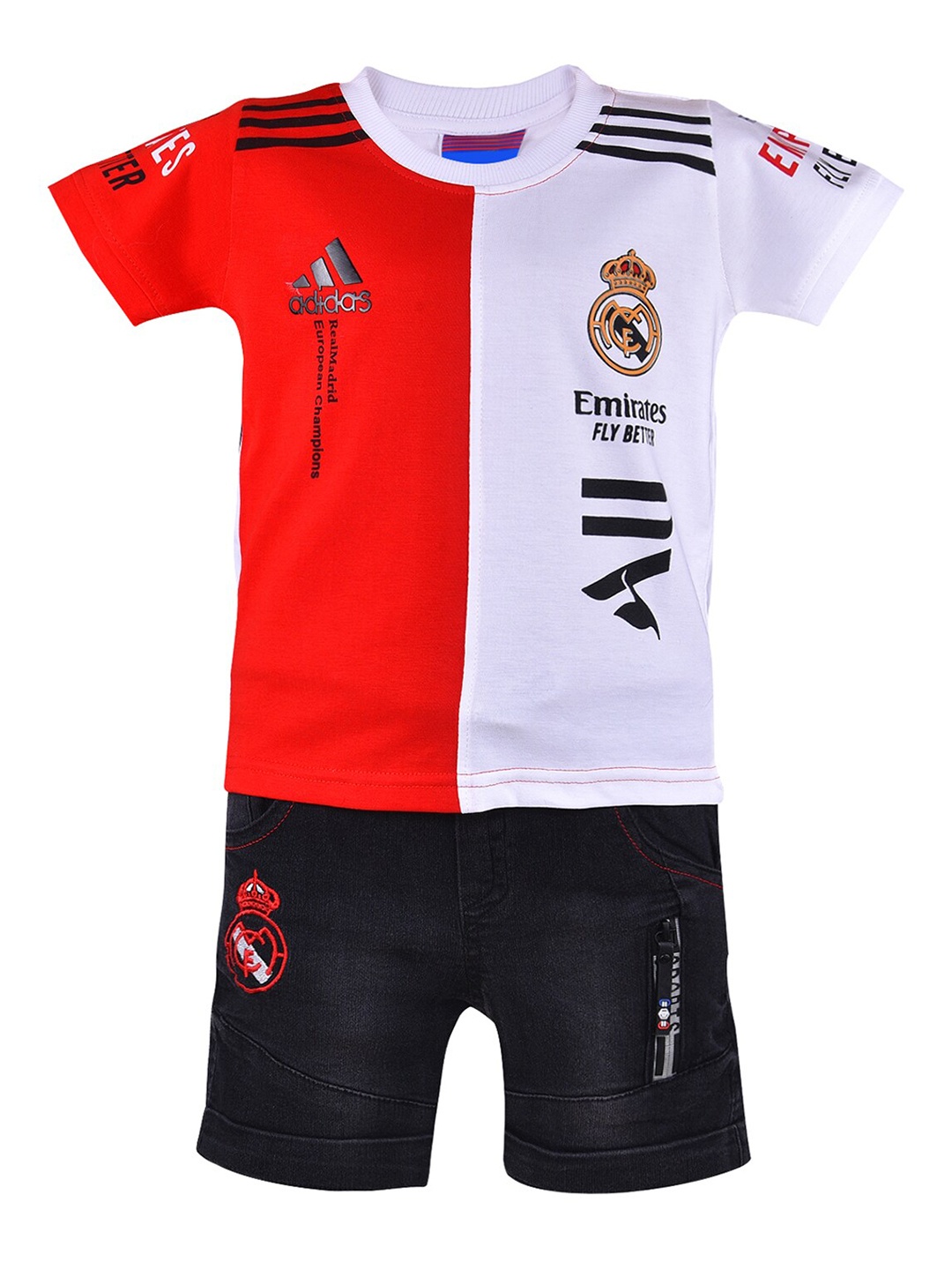 

Wish Karo Boys Colourblocked T-Shirt With Shorts, Red