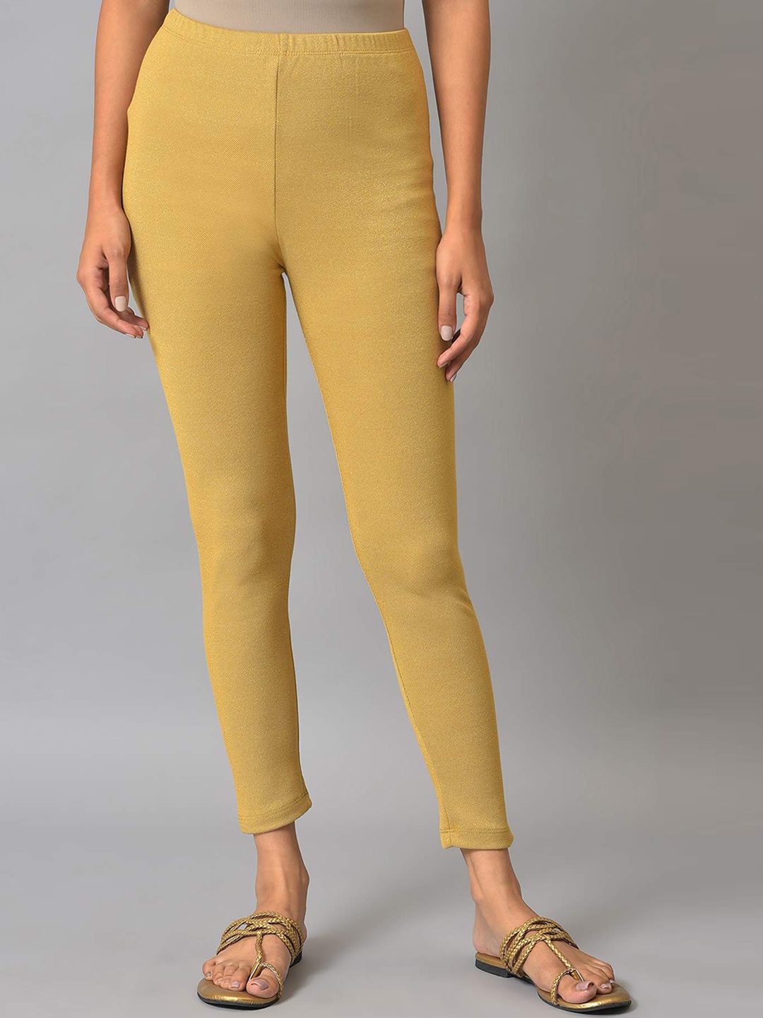 

AURELIA Ankle -Length Leggings, Gold